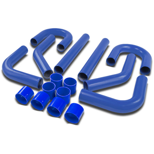 TUBERIA INTERCOOLER UNIVERSAL INTERCOOLER PIPING - ALUMINUM - 2.75" - 8PC - PIPES / HOSES / CLAMPS - BLUE - J20-5 / J13-4
