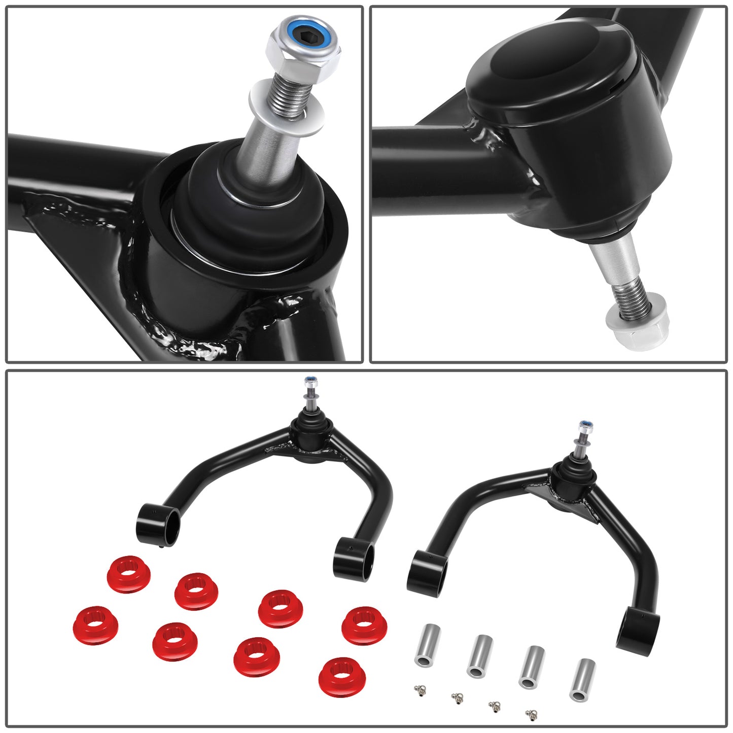 HORQUILLAS 2004-15 NISSAN TITAN 2005-19 AMADA 2-4" LIFT,
2004-2015 NISSAN TITAN (EXCLUDES PRO-4X)
2005-2019 NISSAN ARMADA (EXCLUDES PRO-4X)
BLACK+RED