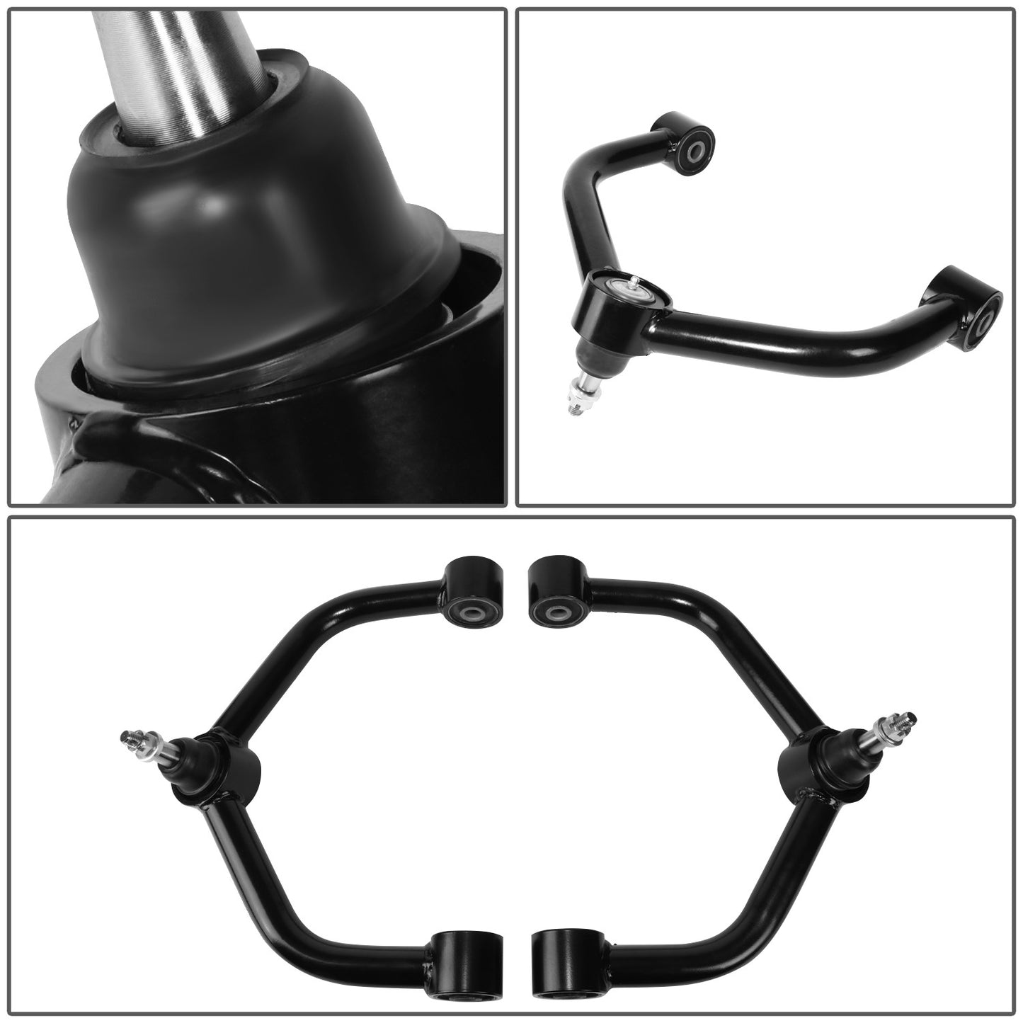 HORQUILLAS 2009-2018 RAM 1500 2WD FRONT UPPER CONTROL ARM BALL JOINT FOR 2-4" LIFT KIT, BLACK+BLACK