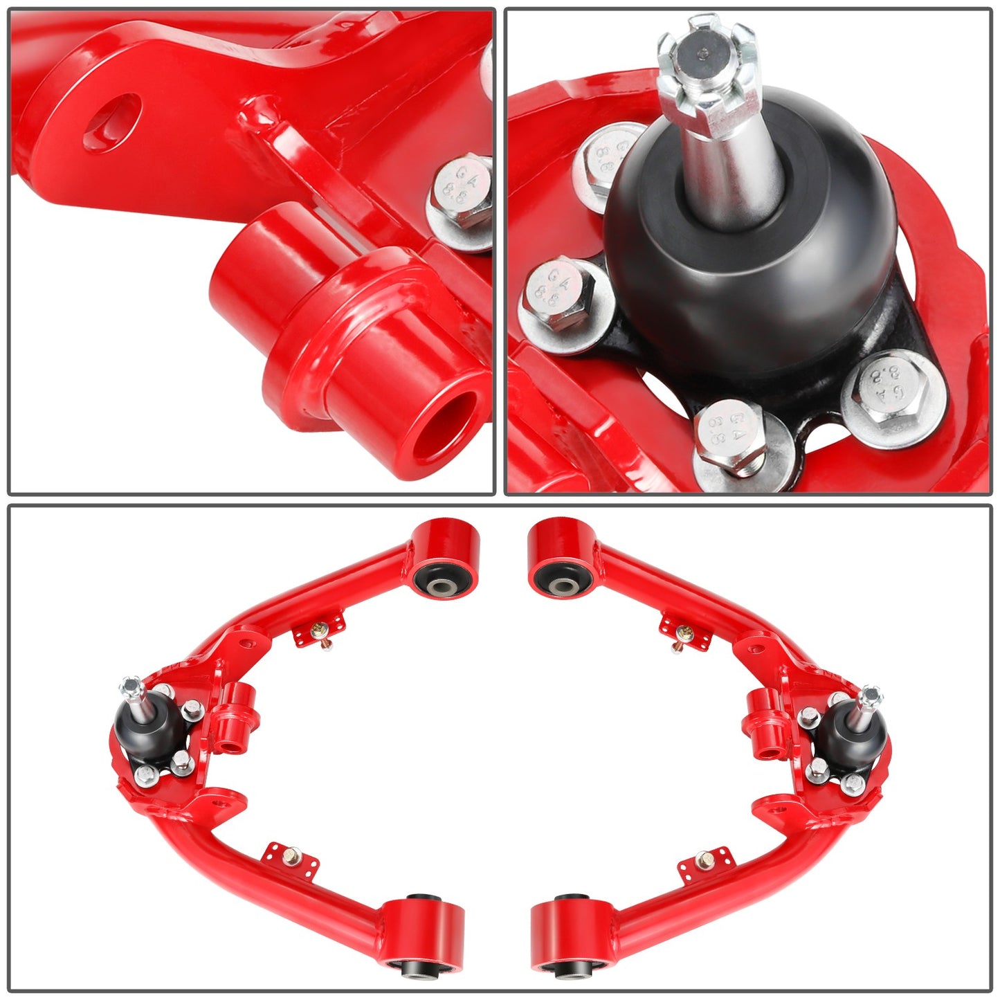 HORQUILLAS 99-06 SILVERADO SIERRA 1500 DUAL SHOCK MOUNT FRONT UPPER CONTROL ARM 2-4" LIFT, RED+BLACK