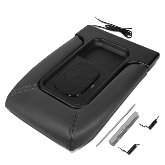 TAPA DE CONSOLA CENTER CONSOLE LID - 2003 CADILLAC ESCALADE ESV / 02-03 CADILLAC ESCALADE EXT / 02-06 CHEVY AVALANCHE / 01-06 CHEVY SILVERADO, SUBURBAN, TAHOE, GMC SIERRA, GMC YUKON, YUKON XL / 2007 CHEVY SILVERADO, GMC SIERRA CLASSIC - W/ WIRELESS