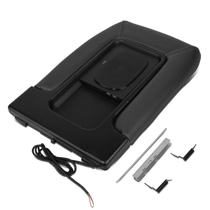 TAPA DE CONSOLA CENTER CONSOLE LID - 2003 CADILLAC ESCALADE ESV / 02-03 CADILLAC ESCALADE EXT / 02-06 CHEVY AVALANCHE / 01-06 CHEVY SILVERADO, SUBURBAN, TAHOE, GMC SIERRA, GMC YUKON, YUKON XL / 2007 CHEVY SILVERADO, GMC SIERRA CLASSIC - W/ WIRELESS