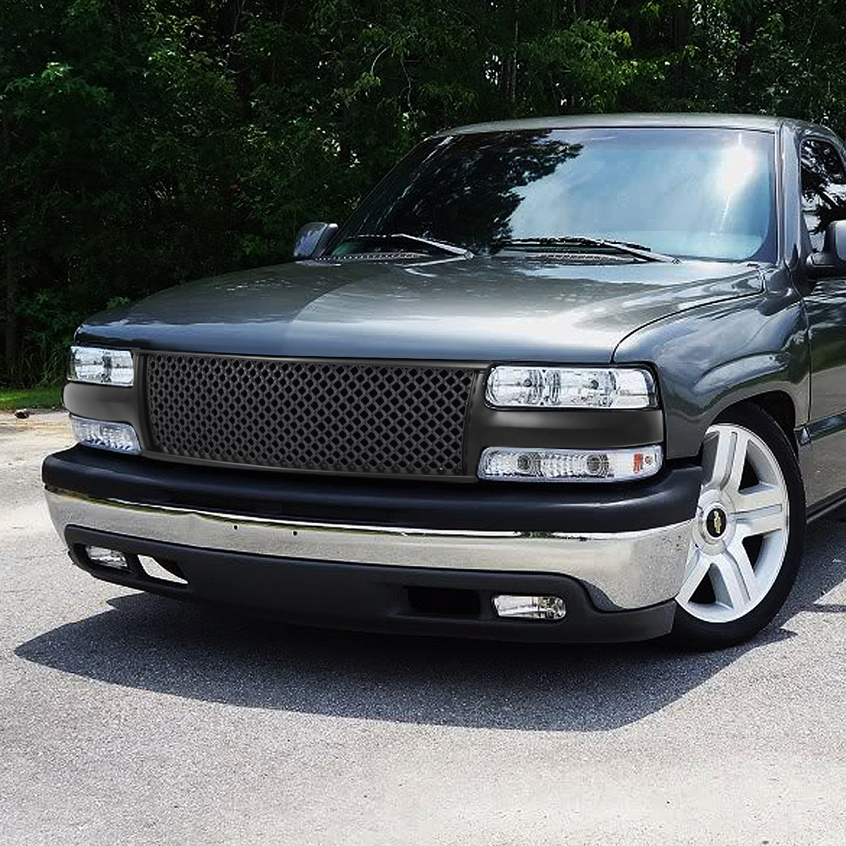 PARRILLA GRILLE - 99-02 CHEVY SILVERADO / 00-06 CHEVY SUBURBAN - GLOSSY MESH - MATTE BLACK