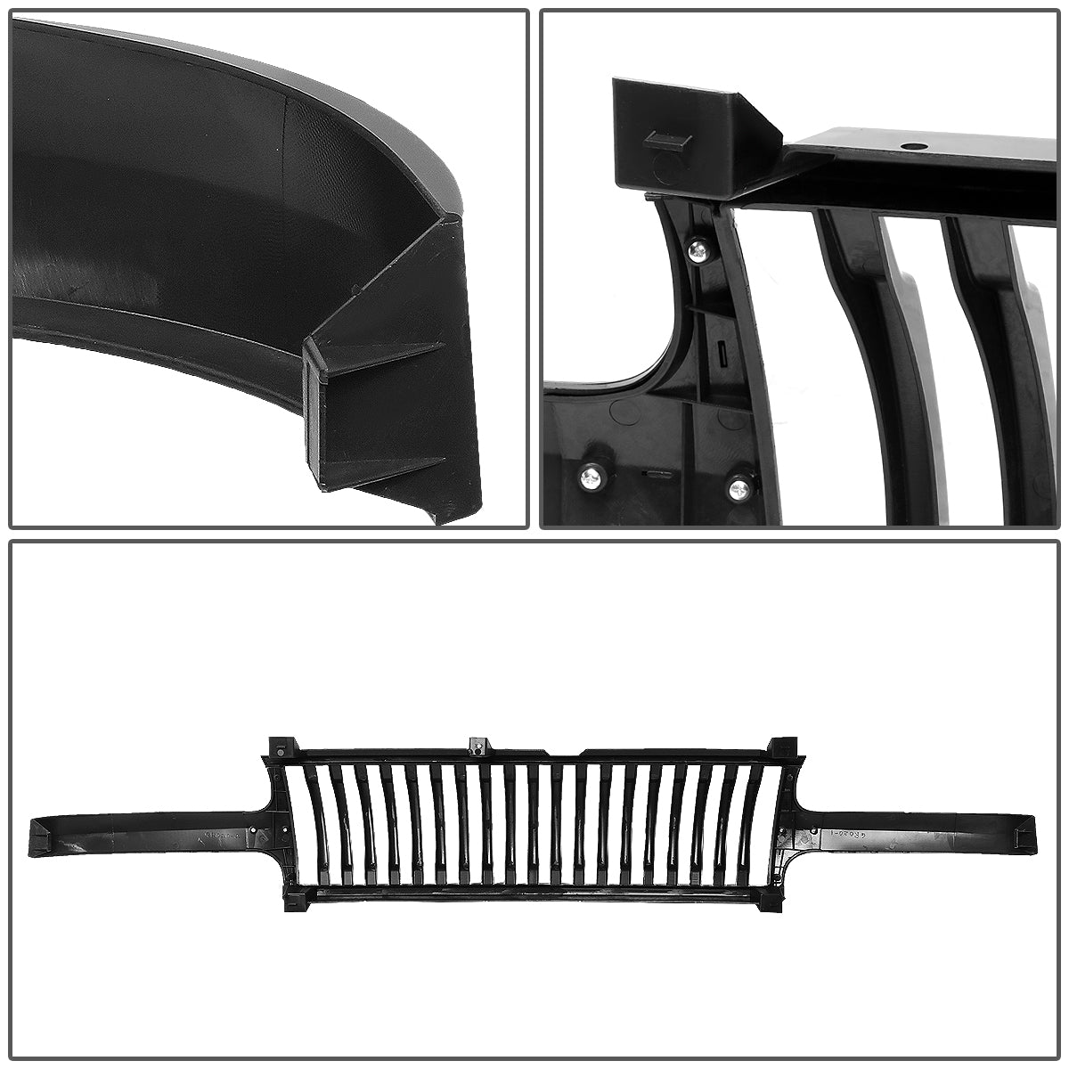 PARRILLA GRILLE - 99-02 SILVERADO 1500 / 00-06 CHEVY TAHOE / 00-06 CHEVY SUBURBAN 1500 2500 - BADGELESS VERTICAL FENCE - BLACK