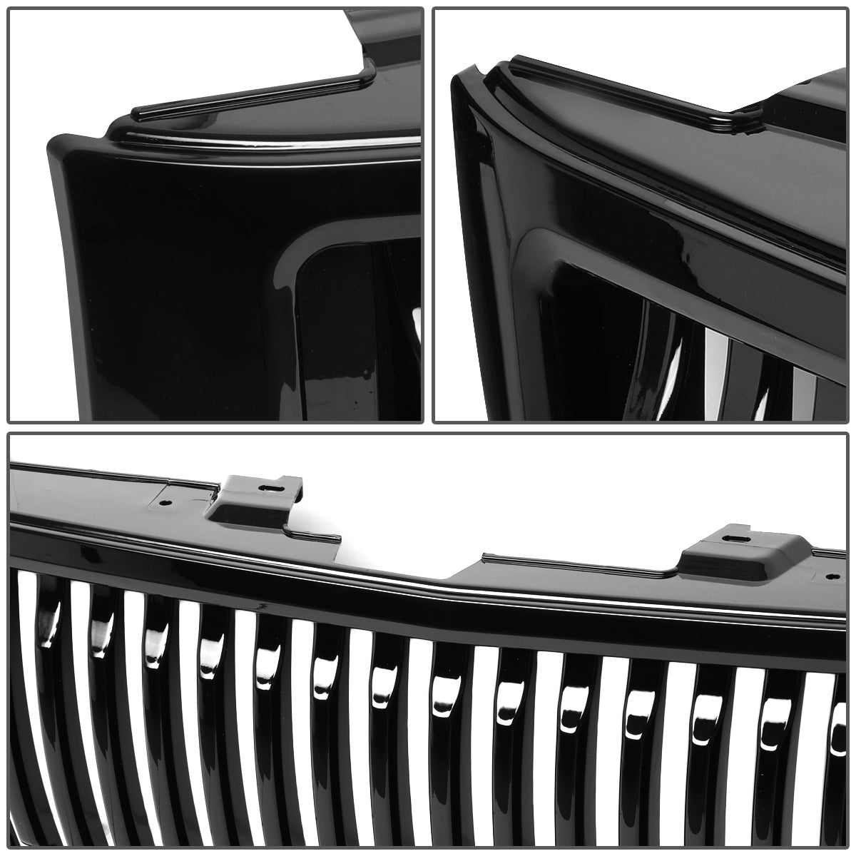 PARRILLA GRILLE - 07-13 CHEVY SILVERADO 1500 - BADGELESS FENCE - BLACK