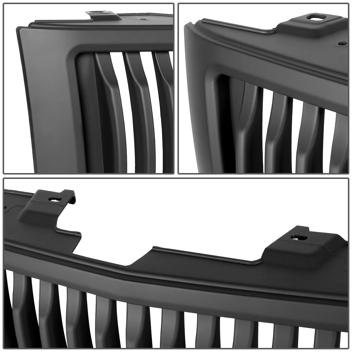 PARRILLA GRILLE - 07-13 CHEVY SILVERADO 1500 - BADGELESS FENCE - MATTE BLACK