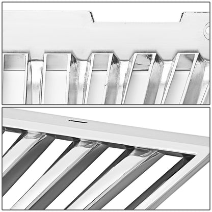 PARRILLA GRILLE - 99-04 FORD MUSTANG - VERTICAL FENCE STYLE - ABS - GLOSSY - CHROME