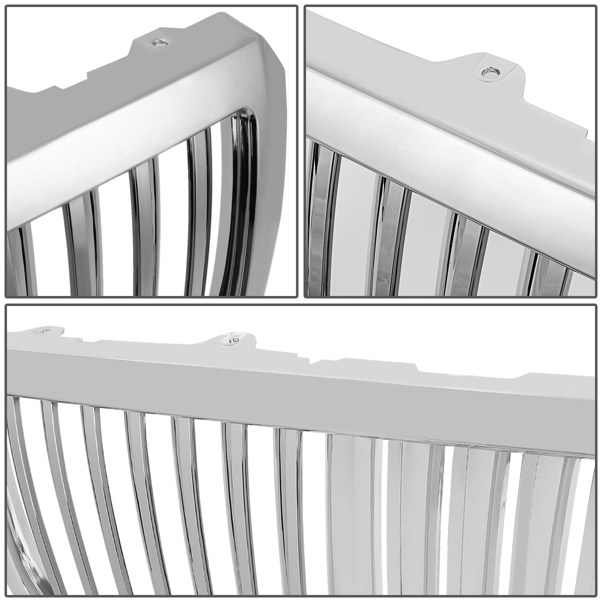 PARRILLA GRILLE - 05-07 FORD F-250 , F-350 , F-450 , F-550 - VERTICAL FENCE STYLE - ABS - CHROME