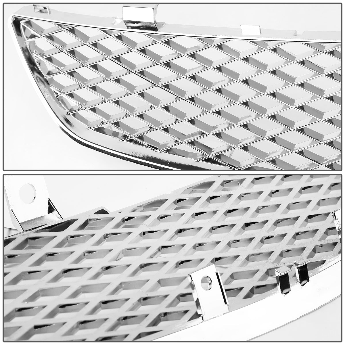 PARRILLA GRILLE - 03-05 HONDA CIVIC - DIAMOND MESH STYLE - ABS - CHROME
