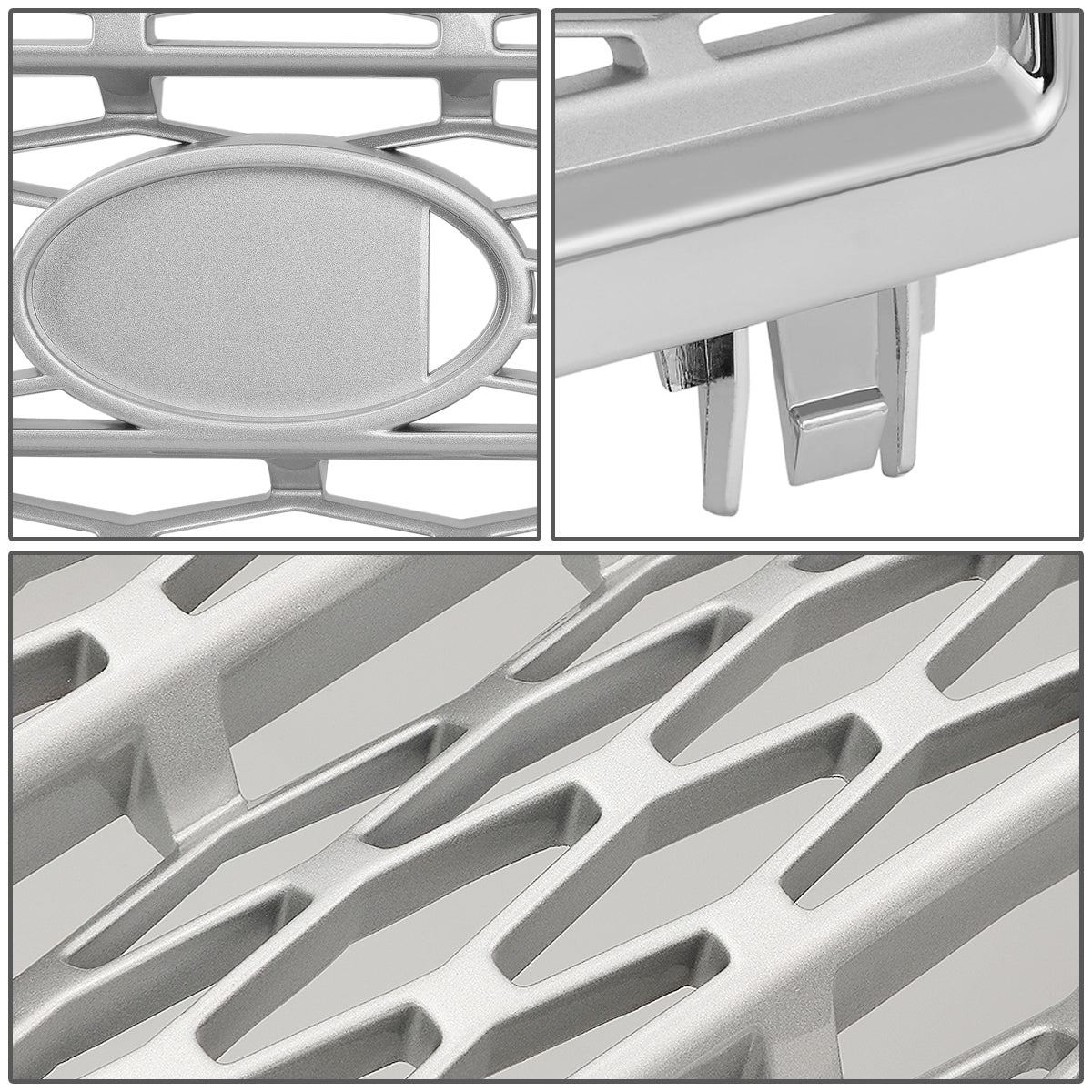 PARRILLA GRILLE - 03-05 RANGE ROVER - HONEYCOMB MESH STYLE - ABS - CHROME - SILVER