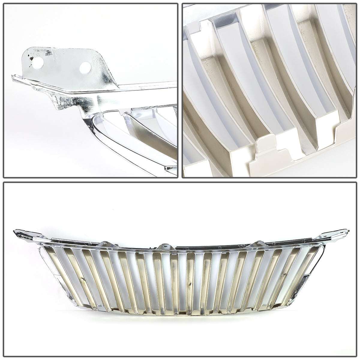 PARRILLA GRILLE - 06-08 LEXUS IS250 , IS350 - VERTICAL FENCE STYLE - ABS - CHROME