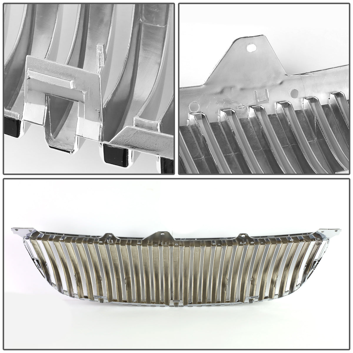 PARRILLA GRILLE - 06-11 LEXUS GS300 , GS350 , GS450 , 450H , GS460 - VERTICAL FENCE STYLE - ABS - CHROME