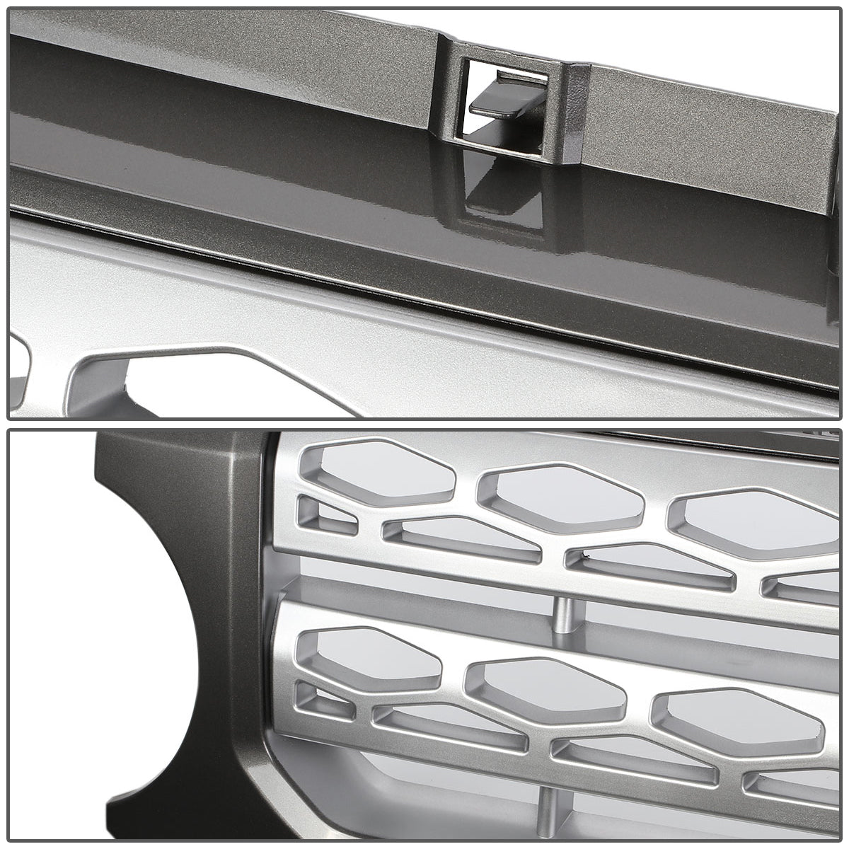 PARRILLA GRILLE - 10-16 LAND ROVER LR4 - DIAMOND MESH STYLE - FRONT UPPER - ABS - GRAY / SILVER