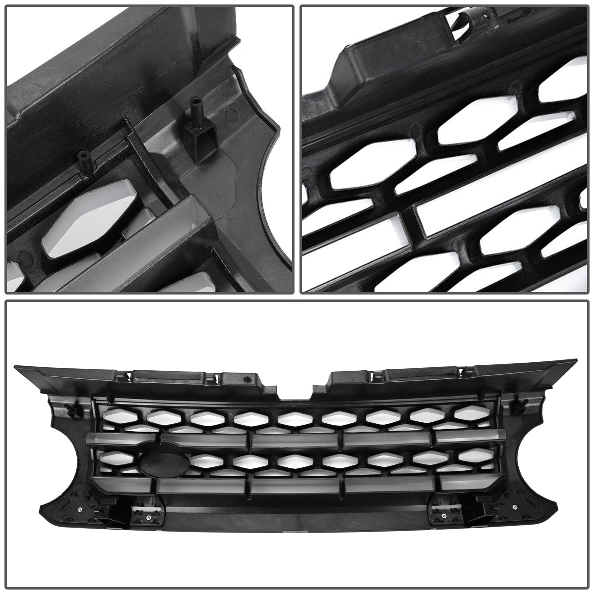 PARRILLA GRILLE - 10-16 LAND ROVER LR4 - DIAMOND MESH STYLE - FRONT UPPER - ABS - GRAY / SILVER