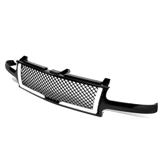 PARRILLA GRILLE - 99-02 CHEVY SILVERADO 1500, 2500 / 00-06 CHEVY SUBURBAN 1500, SUBURBAN 2500, TAHOE - HONEYCOMB MESH - W/ LED DRL LIGHT - LED'S REQUIRE WIRING INTO EXISTING LIGHTING - BLACK
