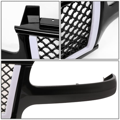 PARRILLA GRILLE - 99-02 CHEVY SILVERADO 1500, 2500 / 00-06 CHEVY SUBURBAN 1500, SUBURBAN 2500, TAHOE - HONEYCOMB MESH - W/ LED DRL LIGHT - LED'S REQUIRE WIRING INTO EXISTING LIGHTING - BLACK