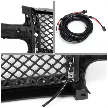 PARRILLA GRILLE - 99-02 CHEVY SILVERADO 1500, 2500 / 00-06 CHEVY SUBURBAN 1500, SUBURBAN 2500, TAHOE - HONEYCOMB MESH - W/ LED DRL LIGHT - LED'S REQUIRE WIRING INTO EXISTING LIGHTING - BLACK