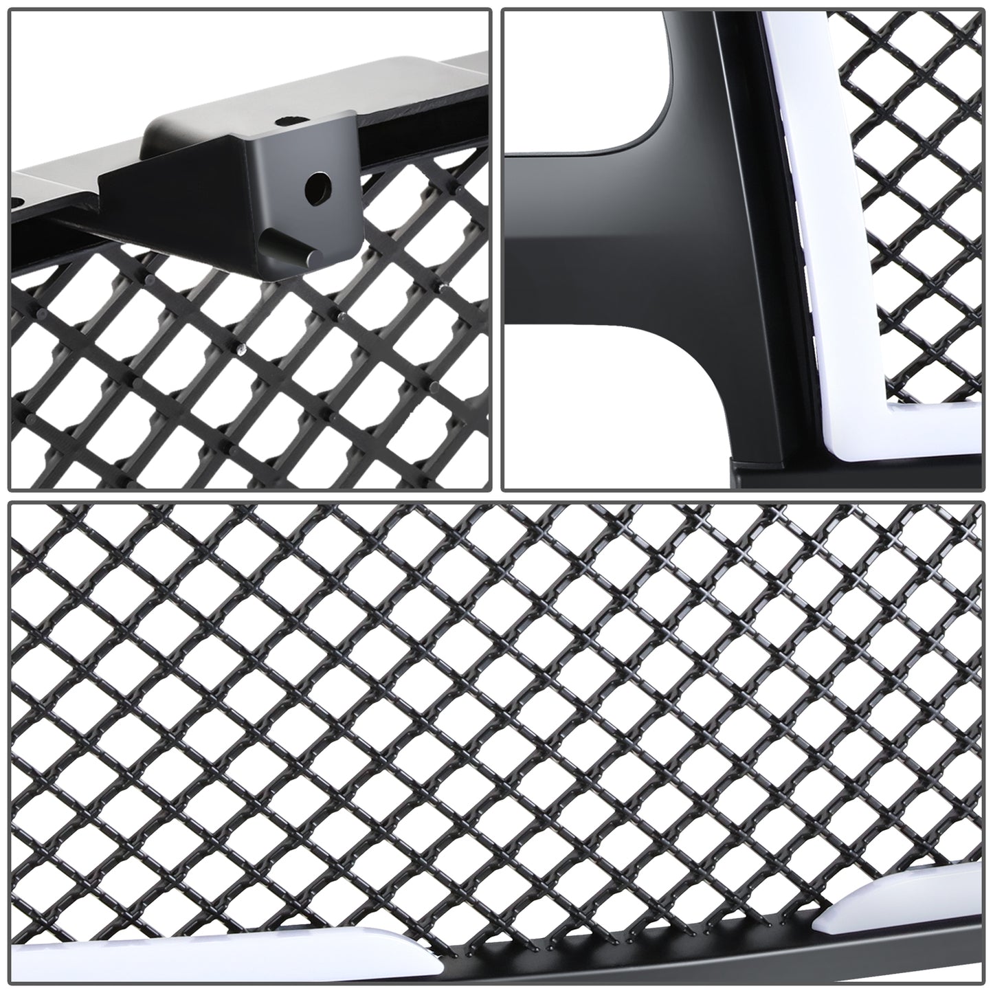 PARRILLA GRILLE - 99-02 CHEVY SILVERADO 1500, 2500 / 00-06 CHEVY SUBURBAN 1500, SUBURBAN 2500, TAHOE - HONEYCOMB MESH - W/ LED DRL LIGHT - LED'S REQUIRE WIRING INTO EXISTING LIGHTING - BLACK