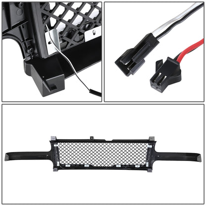PARRILLA GRILLE - 99-02 CHEVY SILVERADO 1500, 2500 / 00-06 CHEVY SUBURBAN 1500, SUBURBAN 2500, TAHOE - HONEYCOMB MESH - W/ LED DRL LIGHT - LED'S REQUIRE WIRING INTO EXISTING LIGHTING - BLACK