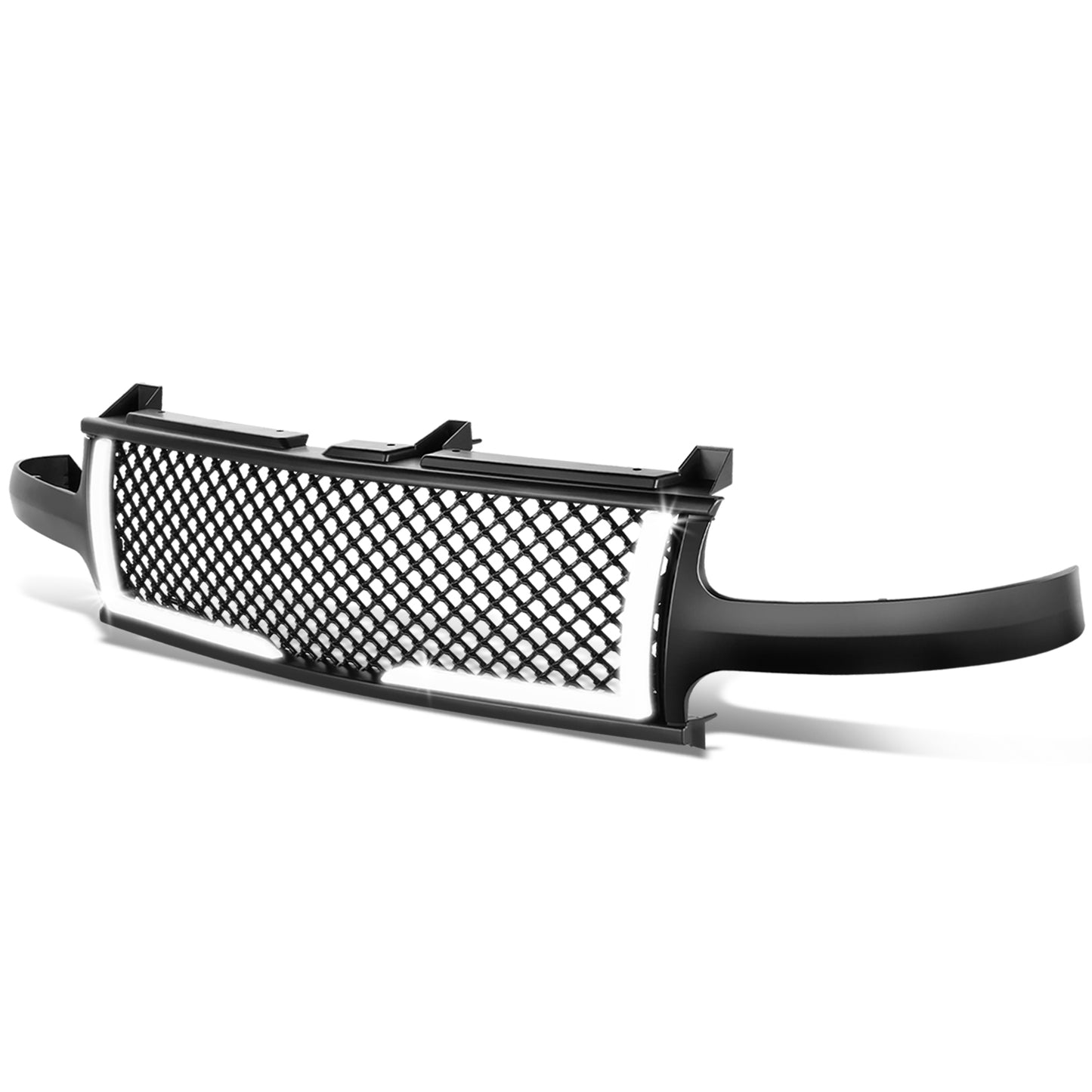 PARRILLA GRILLE - 99-02 CHEVY SILVERADO 1500, 2500 / 00-06 CHEVY SUBURBAN 1500, SUBURBAN 2500, TAHOE - HONEYCOMB MESH - W/ LED DRL LIGHT - LED'S REQUIRE WIRING INTO EXISTING LIGHTING - BLACK