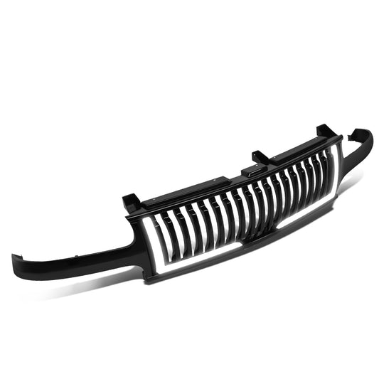 PARRILLA GRILLE - 99-02 CHEVY SILVERADO 1500, 2500 / 00-06 CHEVY SUBURBAN 1500, SUBURBAN 2500, TAHOE - VERTICAL FENCE STYLE - W/ LED DRL LIGHT - LED'S REQUIRE WIRING INTO EXISTING LIGHTING - BLACK