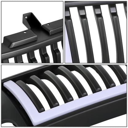 PARRILLA GRILLE - 99-02 CHEVY SILVERADO 1500, 2500 / 00-06 CHEVY SUBURBAN 1500, SUBURBAN 2500, TAHOE - VERTICAL FENCE STYLE - W/ LED DRL LIGHT - LED'S REQUIRE WIRING INTO EXISTING LIGHTING - MATTE BLACK