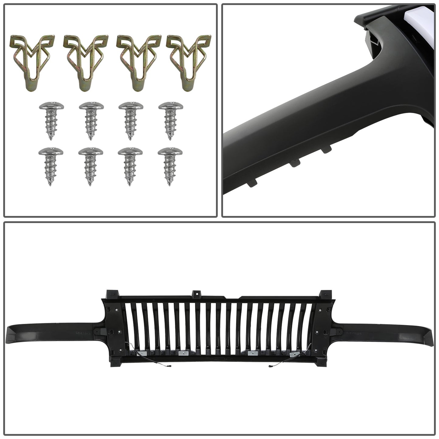 PARRILLA GRILLE - 99-02 CHEVY SILVERADO 1500, 2500 / 00-06 CHEVY SUBURBAN 1500, SUBURBAN 2500, TAHOE - VERTICAL FENCE STYLE - W/ LED DRL LIGHT - LED'S REQUIRE WIRING INTO EXISTING LIGHTING - MATTE BLACK
