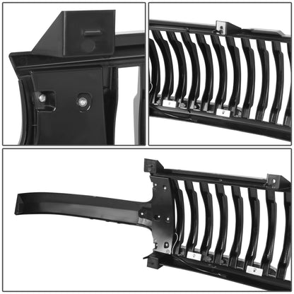 PARRILLA GRILLE - 99-02 CHEVY SILVERADO 1500, 2500 / 00-06 CHEVY SUBURBAN 1500, SUBURBAN 2500, TAHOE - VERTICAL FENCE STYLE - W/ LED DRL LIGHT - LED'S REQUIRE WIRING INTO EXISTING LIGHTING - MATTE BLACK