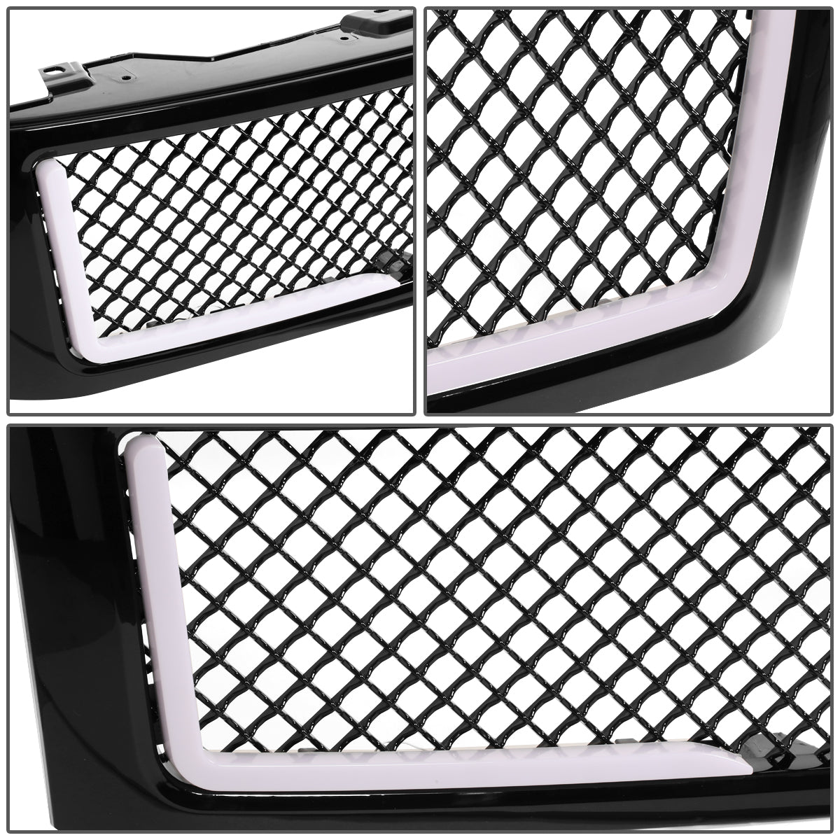 PARRILLA GRILLE - 07-13 CHEVY SILVERADO 1500 - DIAMOND MESH STYLE - W/ LED DRL LIGHT - BLACK