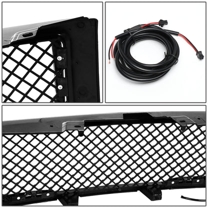 PARRILLA GRILLE - 07-13 CHEVY SILVERADO 1500 - DIAMOND MESH STYLE - W/ LED DRL LIGHT - BLACK