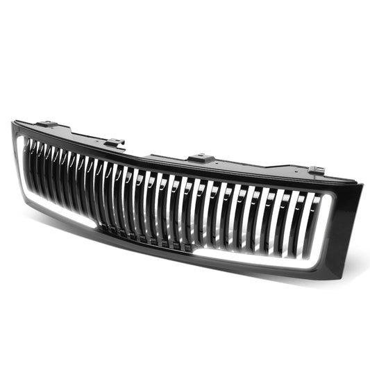 PARRILLA GRILLE - 07-13 CHEVY SILVERADO 1500 - VERTICAL FENCE STYLE - W/ LED DRL LIGHT - BLACK