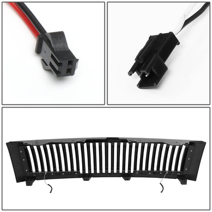 PARRILLA GRILLE - 07-13 CHEVY SILVERADO 1500 - VERTICAL FENCE STYLE - W/ LED DRL LIGHT - BLACK