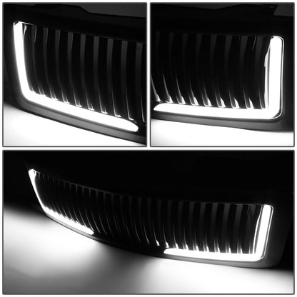 PARRILLA GRILLE - 07-13 CHEVY SILVERADO 1500 - VERTICAL FENCE STYLE - W/ LED DRL LIGHT - BLACK