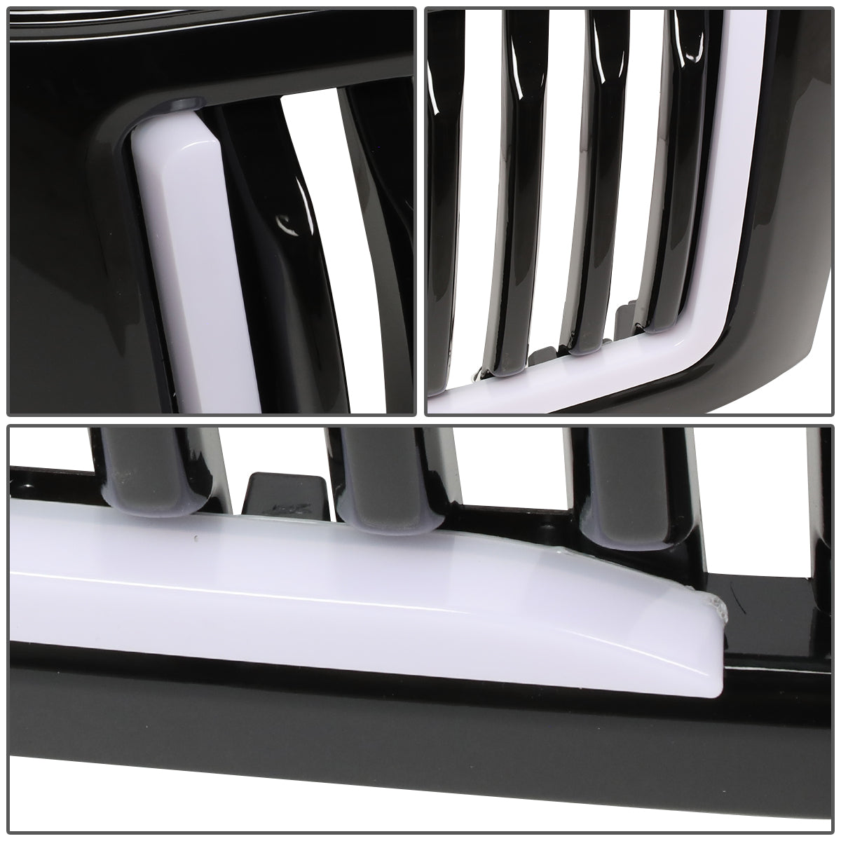 PARRILLA GRILLE - 07-13 CHEVY SILVERADO 1500 - VERTICAL FENCE STYLE - W/ LED DRL LIGHT - BLACK
