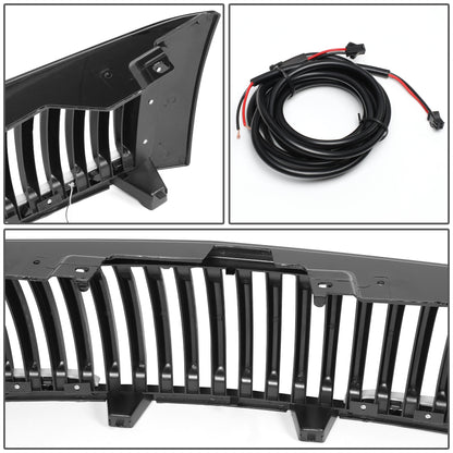 PARRILLA GRILLE - 07-13 CHEVY SILVERADO 1500 - VERTICAL FENCE STYLE - W/ LED DRL LIGHT - BLACK