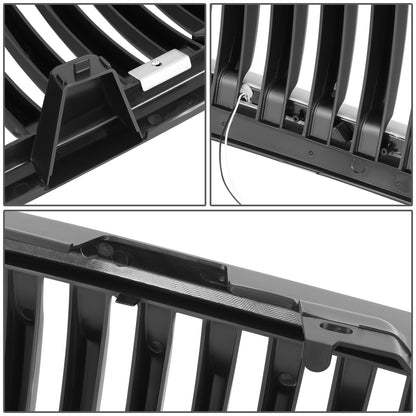 PARRILLA GRILLE - 07-13 CHEVY SILVERADO 1500 - VERTICAL SLAT STYLE - W / L-PATTERN LED LIGHT BAR - BLACK