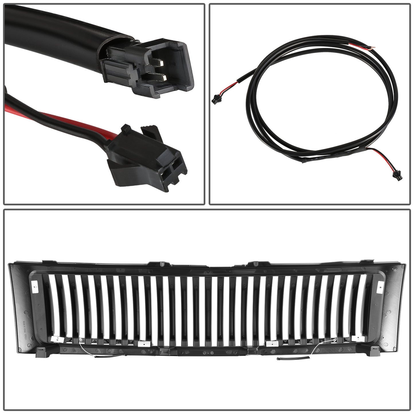 PARRILLA GRILLE - 07-13 CHEVY SILVERADO 1500 - VERTICAL SLAT STYLE - W / L-PATTERN LED LIGHT BAR - BLACK