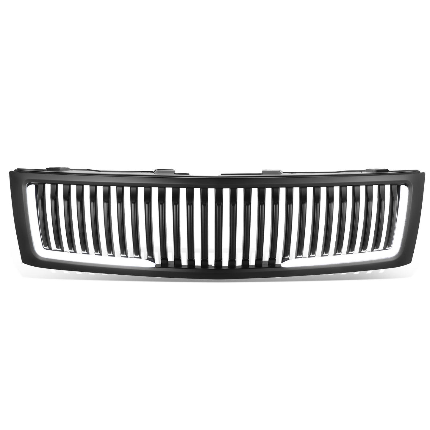 PARRILLA GRILLE - 07-13 CHEVY SILVERADO 1500 - VERTICAL SLAT STYLE - W / L-PATTERN LED LIGHT BAR - BLACK