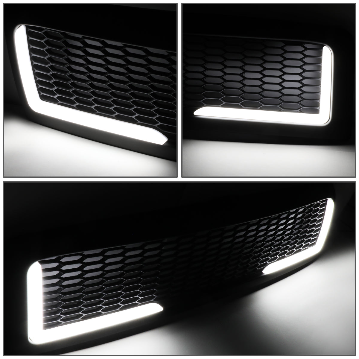PARRILLA GRILLE - 94-01 DODGE RAM 1500 / 94-02 DODGE RAM 2500, 3500 - HONEYCOMB MESH - W/ LED DRL LIGHT - LED'S REQUIRE WIRING INTO EXISTING LIGHTING - BLACK