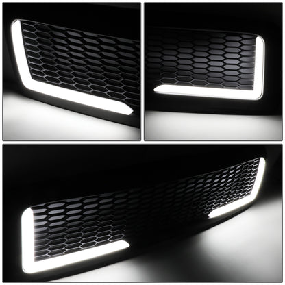 PARRILLA GRILLE - 94-01 DODGE RAM 1500 / 94-02 DODGE RAM 2500, 3500 - HONEYCOMB MESH - W/ LED DRL LIGHT - LED'S REQUIRE WIRING INTO EXISTING LIGHTING - BLACK