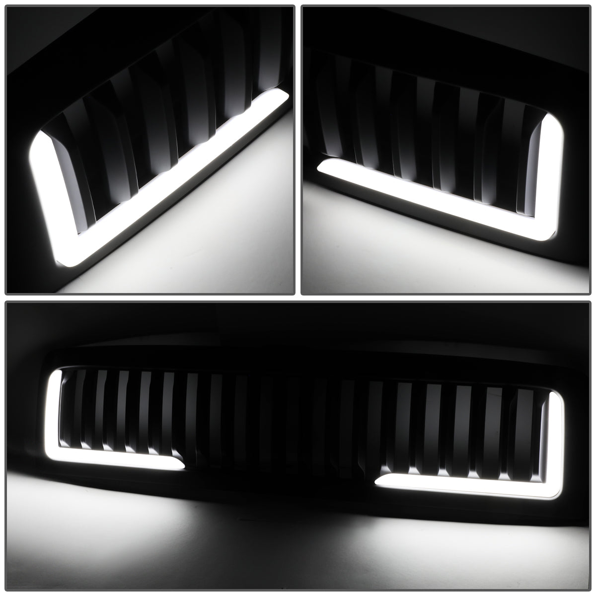 PARRILLA GRILLE - 94-01 DODGE RAM 1500 / 94-02 DODGE RAM 2500, 3500 - VERTICAL FENCE STYLE - W/ LED DRL LIGHT - LED'S REQUIRE WIRING INTO EXISTING LIGHTING - BLACK
