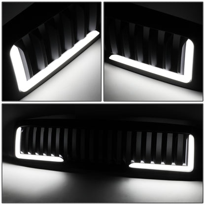 PARRILLA GRILLE - 94-01 DODGE RAM 1500 / 94-02 DODGE RAM 2500, 3500 - VERTICAL FENCE STYLE - W/ LED DRL LIGHT - LED'S REQUIRE WIRING INTO EXISTING LIGHTING - BLACK