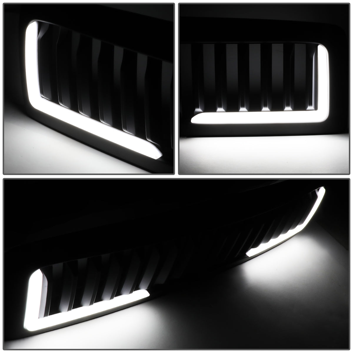 PARRILLA GRILLE - 94-01 DODGE RAM 1500 / 94-02 DODGE RAM 2500, 3500 - VERTICAL FENCE STYLE - W/ LED DRL LIGHT - LED'S REQUIRE WIRING INTO EXISTING LIGHTING - BLACK