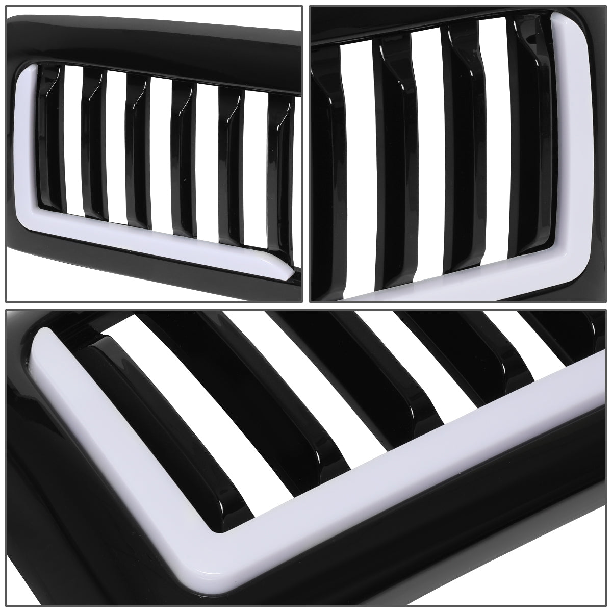 PARRILLA GRILLE - 94-01 DODGE RAM 1500 / 94-02 DODGE RAM 2500, 3500 - VERTICAL FENCE STYLE - W/ LED DRL LIGHT - LED'S REQUIRE WIRING INTO EXISTING LIGHTING - BLACK