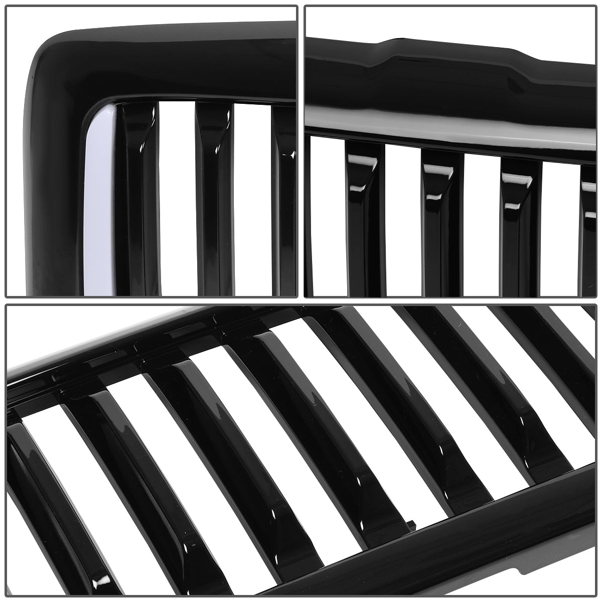 PARRILLA GRILLE - 94-01 DODGE RAM 1500 / 94-02 DODGE RAM 2500, 3500 - VERTICAL FENCE STYLE - W/ LED DRL LIGHT - LED'S REQUIRE WIRING INTO EXISTING LIGHTING - BLACK