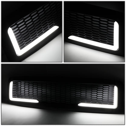 PARRILLA GRILLE - 94-01 DODGE RAM 1500 / 94-02 DODGE RAM 2500, 3500 - HONEYCOMB MESH - W/ LED DRL LIGHT - LED'S REQUIRE WIRING INTO EXISTING LIGHTING - MATTE BLACK
