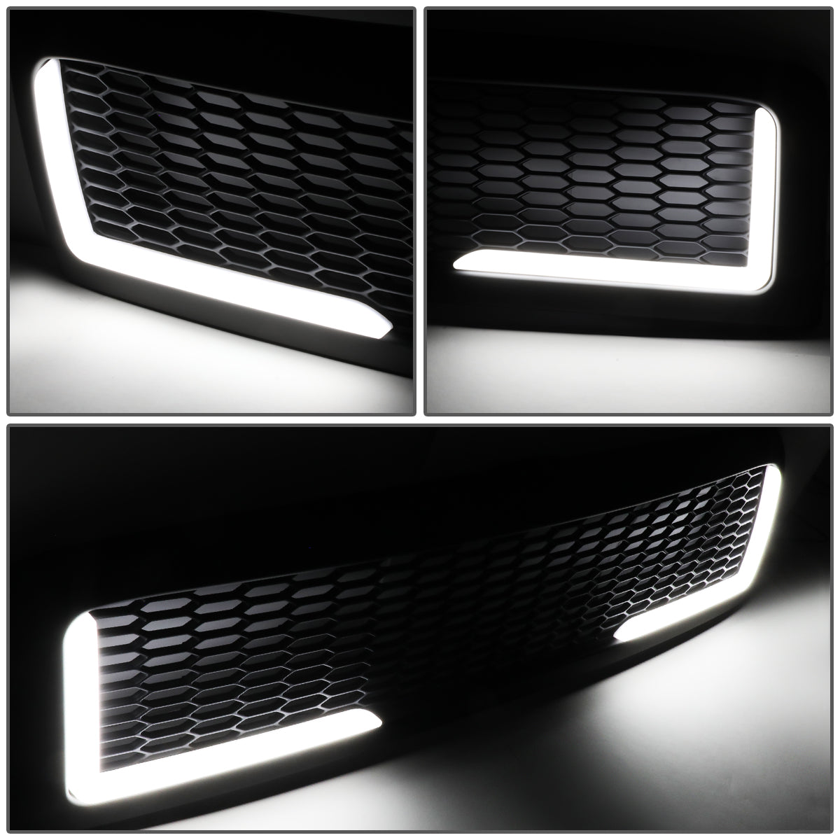 PARRILLA GRILLE - 94-01 DODGE RAM 1500 / 94-02 DODGE RAM 2500, 3500 - HONEYCOMB MESH - W/ LED DRL LIGHT - LED'S REQUIRE WIRING INTO EXISTING LIGHTING - MATTE BLACK