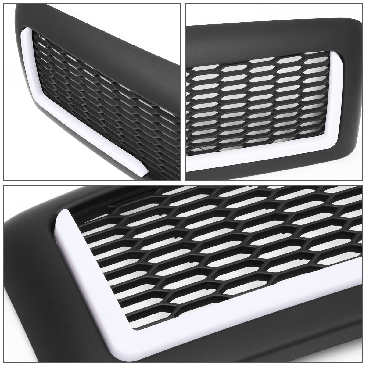 PARRILLA GRILLE - 94-01 DODGE RAM 1500 / 94-02 DODGE RAM 2500, 3500 - HONEYCOMB MESH - W/ LED DRL LIGHT - LED'S REQUIRE WIRING INTO EXISTING LIGHTING - MATTE BLACK
