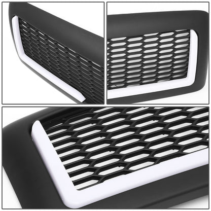 PARRILLA GRILLE - 94-01 DODGE RAM 1500 / 94-02 DODGE RAM 2500, 3500 - HONEYCOMB MESH - W/ LED DRL LIGHT - LED'S REQUIRE WIRING INTO EXISTING LIGHTING - MATTE BLACK