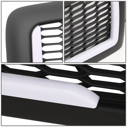 PARRILLA GRILLE - 94-01 DODGE RAM 1500 / 94-02 DODGE RAM 2500, 3500 - HONEYCOMB MESH - W/ LED DRL LIGHT - LED'S REQUIRE WIRING INTO EXISTING LIGHTING - MATTE BLACK